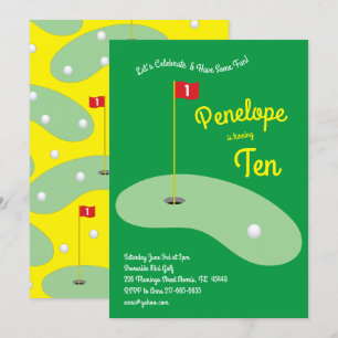 Cute Mini Golf Kids Birthday Party Sports Invitation