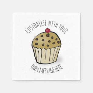 Cute Mini Muffin Custom Text Napkin