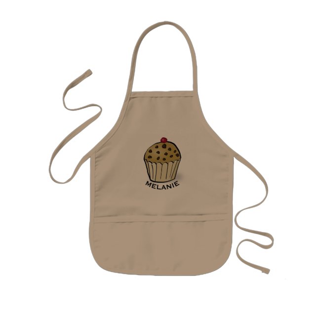 Cute Mini Muffin Personalised Kids Apron (Front)