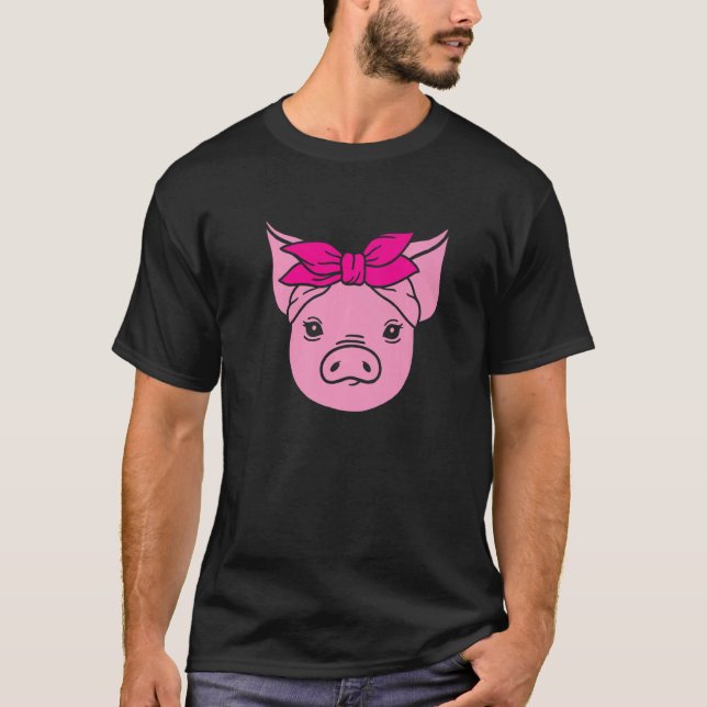 Cute Mini Pig Girl Miniature Pig Owner T-Shirt (Front)