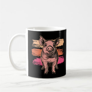 cute mini pig vintage coffee mug