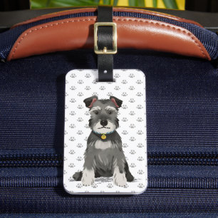 Cute Mini Schnauzer Luggage Tag