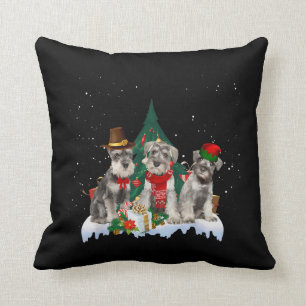Cute Miniature Schnauzer Christmas Dog Tee T-Shirt Cushion