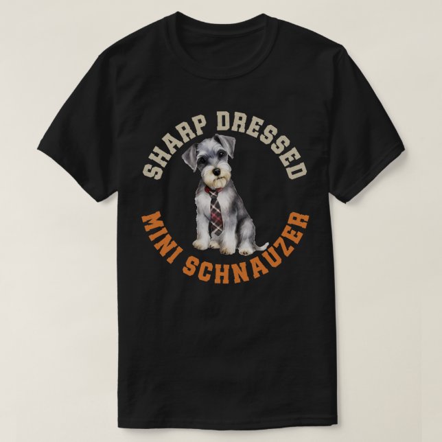 Cute Miniature Schnauzer Dog T-Shirt (Design Front)