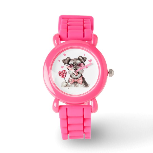 Cute Miniature Schnauzer Kids' Watch (Front)