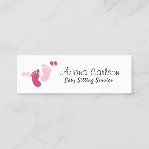 Cute Minimal Babysitting service Daycare  Mini Business Card
