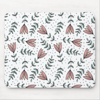 Cute Minimal Floral Mouse Pad