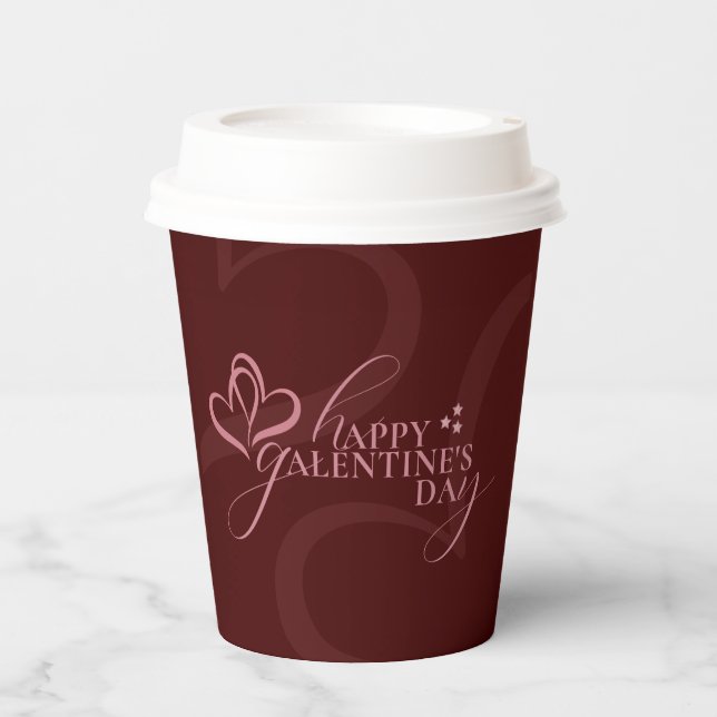 Cute Minimal Modern Chic Script Galentines Day  Paper Cups (Front)