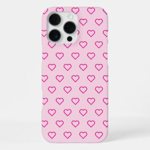 Cute Minimal Pink Heart Pattern Trendy iPhone 16 Pro Max Case