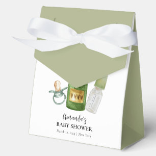 Cute Minimal Poppin Champagne Bottles Baby Shower Favour Box