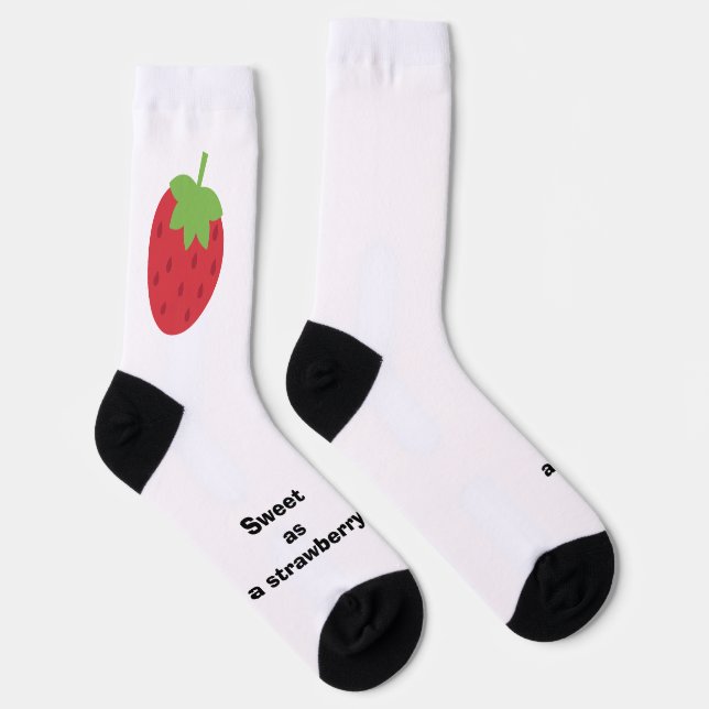 Cute Minimal Strawberry Socks (Right)