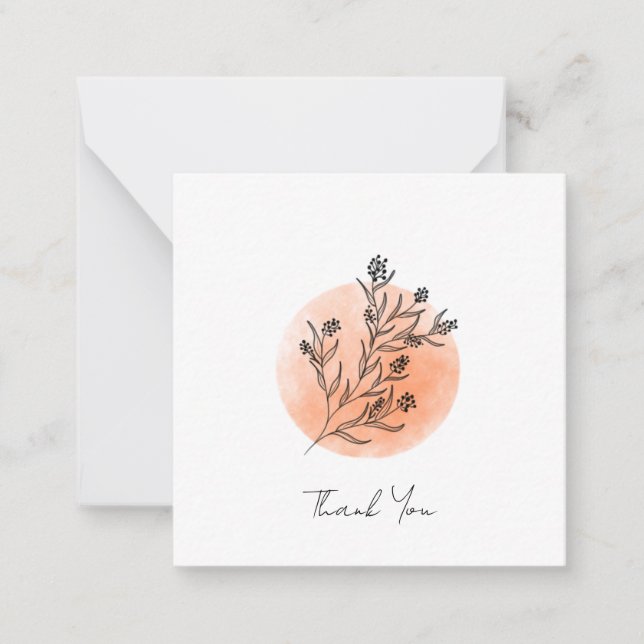 Cute minimalist and Scandinavian floral moon Card (Front)