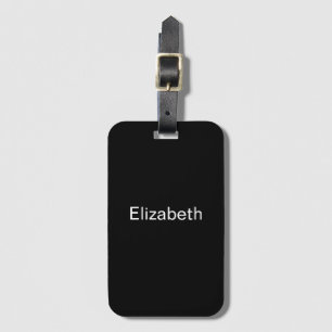 Cute, Minimalist Black and White Customisable Luggage Tag