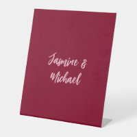Cute Minimalist Burgundy Red Calligraphy Own Name