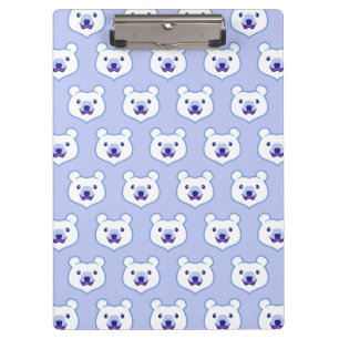 Cute Minimalist Cartoon Polar Bear Clipboard