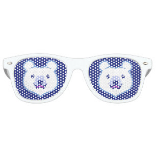 Cute Minimalist Cartoon Polar Bear Retro Sunglasses