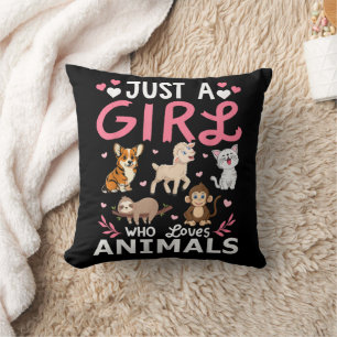 Cute Minimalist Cat Illustration Funny Pet Lover Cushion