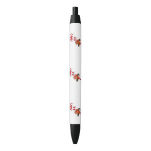 Cute Minimalist Christmas and New Year Happy Black Ink Pen