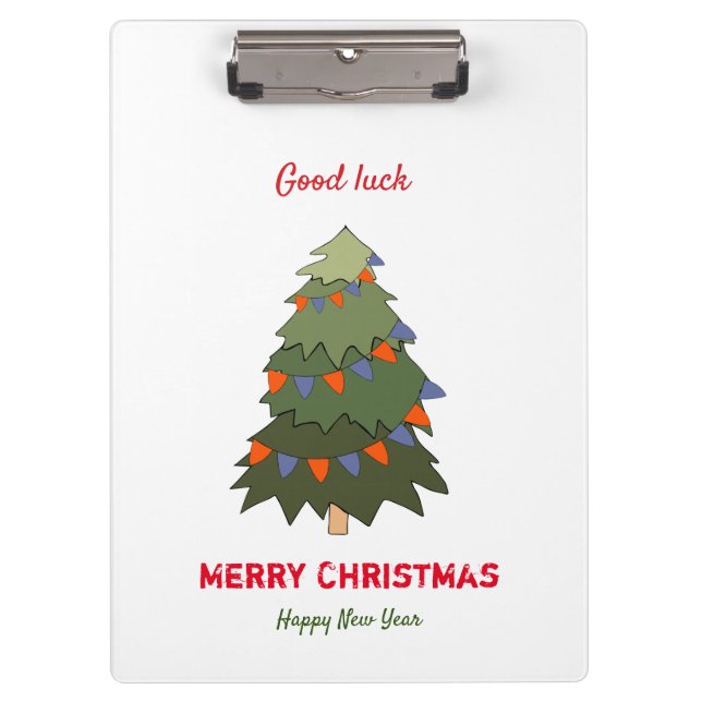 Cute Minimalist Christmas and New Year Happy   Clipboard (Front)