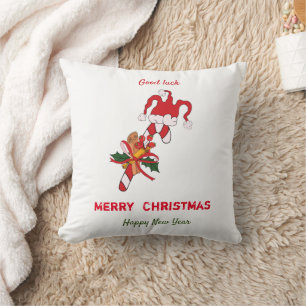 Cute Minimalist Christmas and New Year Happy   Cushion