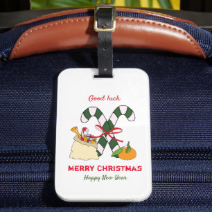 Cute Minimalist Christmas and New Year Happy Luggage Tag