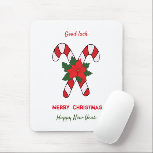 Cute Minimalist Christmas and New Year Happy Mouse Pad