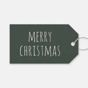 Cute Minimalist Christmas Deep Forest Green Cosy Gift Tags