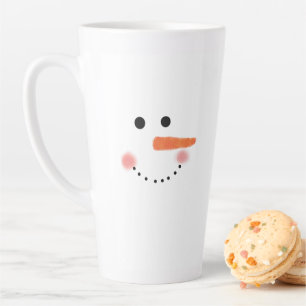 Cute Minimalist Christmas Snowman Latte Mug