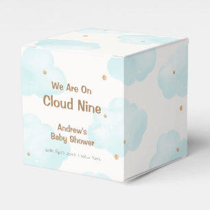 Cute Minimalist Cloud Nine Stars Baby Shower Favour Box