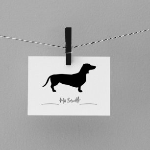 Cute Minimalist Dachshund Custom Name Rubber Stamp