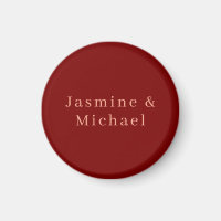Cute Minimalist Deep Red & Peach Own Name