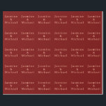 Cute Minimalist Deep Red & Peach Own Name Wrapping Paper<br><div class="desc">You Can Easily Change the Fonts,  Background Image and Colour,  Letter Characters.</div>