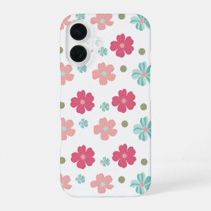 Cute Minimalist Flower Print iPhone 16 Case