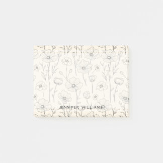 Cute Minimalist Flowers Pattern Post-it Notes