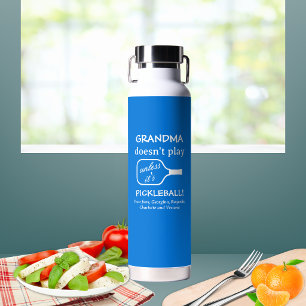 Cute Minimalist Grandma Pickleball Funny Humour Water Bottle