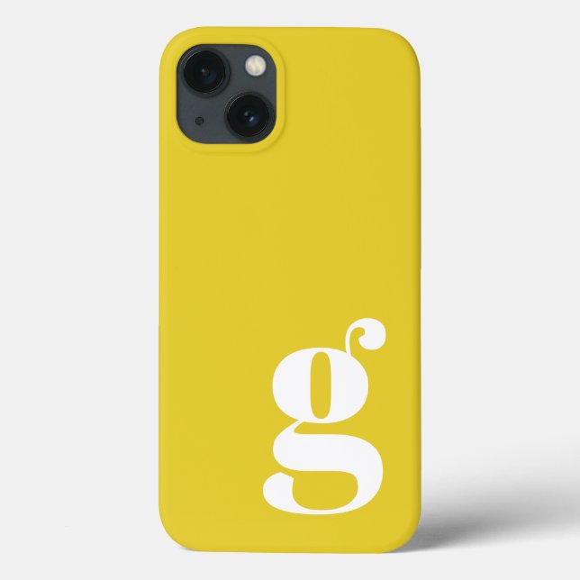 Cute Minimalist Monogram Letter in Yellow Case-Mate iPhone Case (Back)