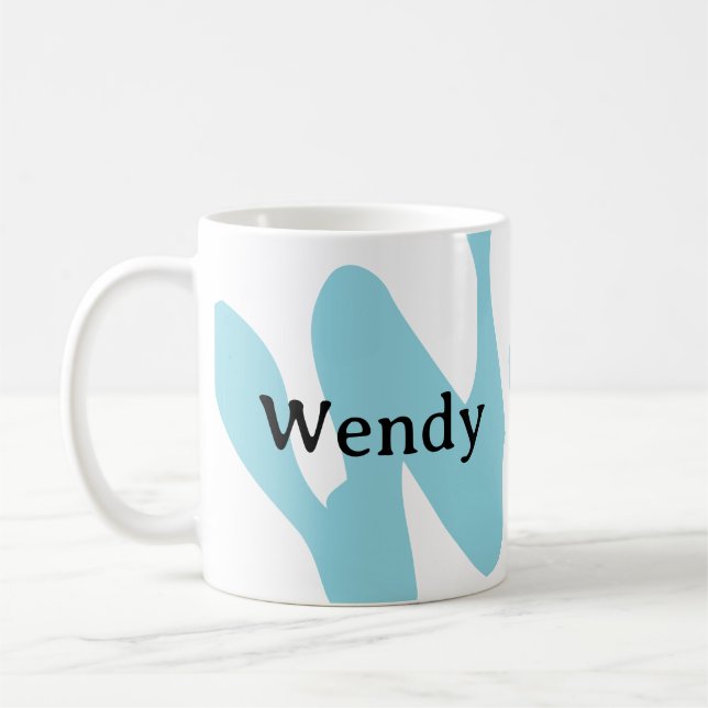 Cute Minimalist Monogram Personalized Mug TeaCup (Left)