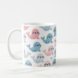 Cute Minimalist Mug 🦭💙💗