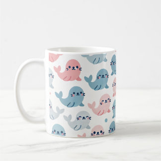 Cute Minimalist Mug 🦭💙💗