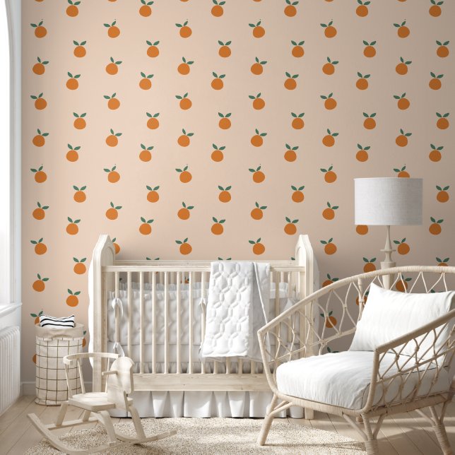 Cute Minimalist Orange Pattern Seamless Wallpaper (Kids)