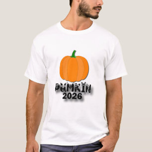 Cute Minimalist Orange Pumpkin Fall Illustration T-Shirt