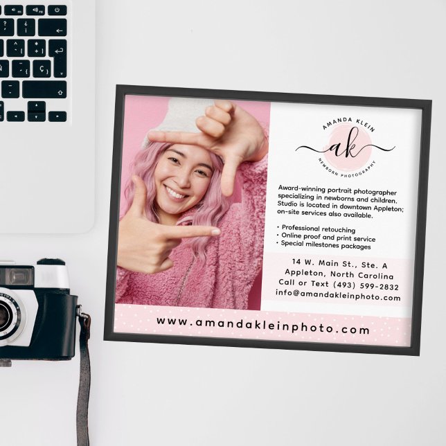 Cute Minimalist Photographer Camera Logo Marketing Poster (Creator Uploaded)