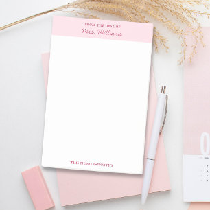 Cute Minimalist Pink From the Desk of Post-it Notes