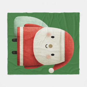 Cute Minimalist Santa Claus Fleece Blanket