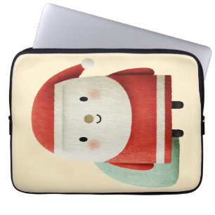 Cute Minimalist Santa Claus Laptop Sleeve