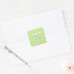 Cute Minimalist Spring Daisy Floral  Square Sticker