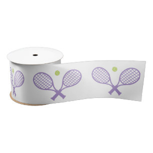 Cute Minimalist Tennis Pattern Satin Ribbon