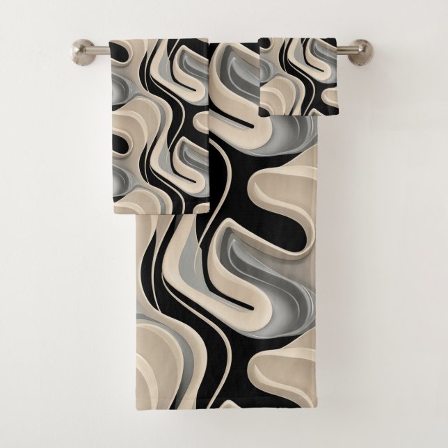 Cute minimalist tiled pattern  bath towel set (Insitu)