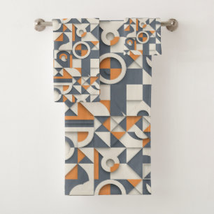Cute minimalist tiled pattern  bath towel set