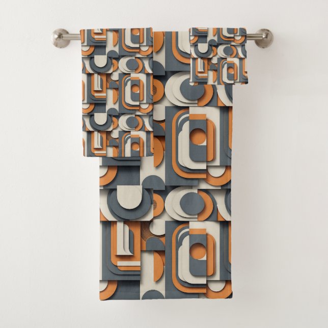 Cute minimalist tiled pattern  bath towel set (Insitu)